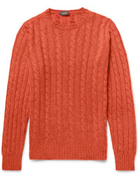 Мужской оранжевый вязаный свитер от Incotex