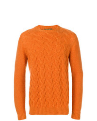 Мужской оранжевый вязаный свитер от Loro Piana
