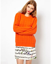 Женский оранжевый вязаный свитер от Peter Jensen