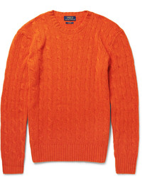 Мужской оранжевый вязаный свитер от Polo Ralph Lauren