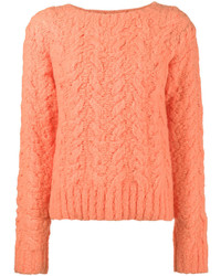 Женский оранжевый вязаный свитер