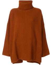 Оранжевый вязаный свободный свитер от Joseph