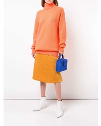 Оранжевый вязаный свободный свитер от Christopher Kane