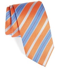 Оранжевый галстук в горизонтальную полоску