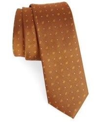 Оранжевый галстук с геометрическим рисунком