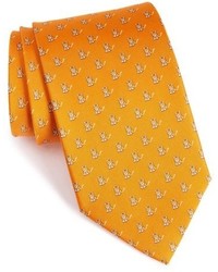 Оранжевый галстук с принтом