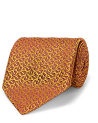 Мужской оранжевый галстук с принтом от Charvet