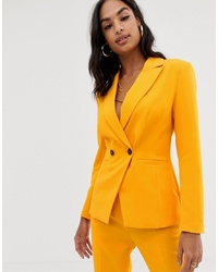 Женский оранжевый двубортный пиджак от ASOS DESIGN