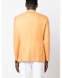 Мужской оранжевый двубортный пиджак от Brioni