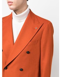 Мужской оранжевый двубортный пиджак от Tagliatore
