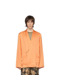 Мужской оранжевый двубортный пиджак от Dries Van Noten