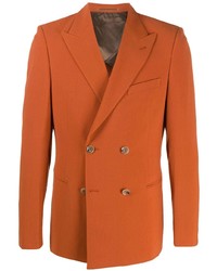 Мужской оранжевый двубортный пиджак от Nanushka