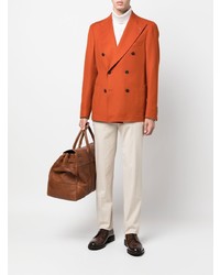 Мужской оранжевый двубортный пиджак от Tagliatore