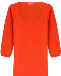 Оранжевый кашемировый свитер