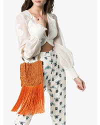 Оранжевый клатч c бахромой от Rosantica