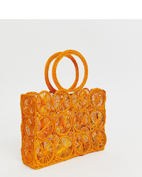 Оранжевый клатч из плотной ткани от Kaanas
