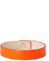 Оранжевый кожаный браслет