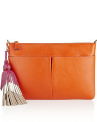 Оранжевый кожаный клатч от Anya Hindmarch