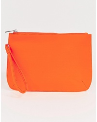 Оранжевый кожаный клатч от ASOS DESIGN
