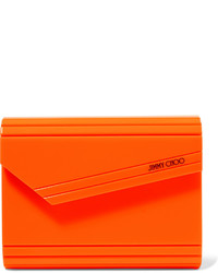 Оранжевый кожаный клатч от Jimmy Choo