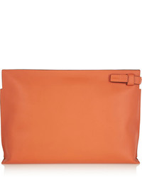 Оранжевый кожаный клатч от Loewe