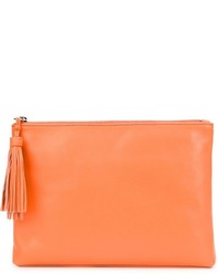 Оранжевый кожаный клатч от Loeffler Randall
