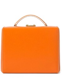 Оранжевый кожаный клатч