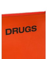 Мужской оранжевый кожаный мужской клатч от Raf Simons