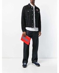 Мужской оранжевый кожаный мужской клатч от Kenzo