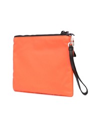 Мужской оранжевый кожаный мужской клатч от Prada