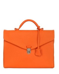 Оранжевый кожаный портфель