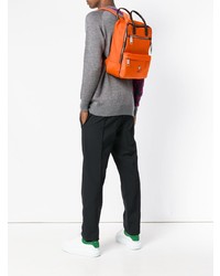 Мужской оранжевый кожаный рюкзак от Versus