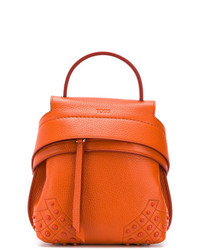 Женский оранжевый кожаный рюкзак от Tod's