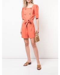 Оранжевый комбинезон с шортами от Lisa Marie Fernandez