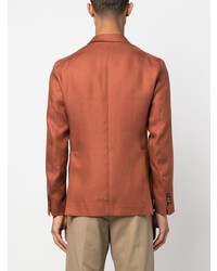 Мужской оранжевый льняной двубортный пиджак от Tagliatore