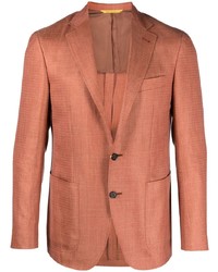 Мужской оранжевый льняной пиджак от Canali