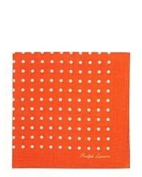 Оранжевый нагрудный платок в горошек