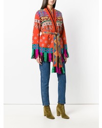 Женский оранжевый открытый кардиган с принтом от Etro
