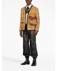 Мужской оранжевый пиджак в клетку от Gucci