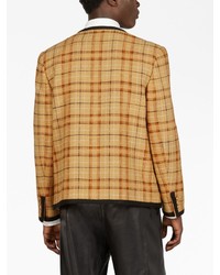 Мужской оранжевый пиджак в клетку от Gucci