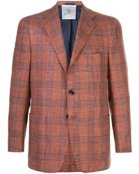 Мужской оранжевый пиджак в шотландскую клетку от Kiton
