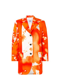 Оранжевый пиджак с принтом тай-дай