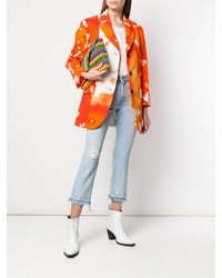Женский оранжевый пиджак с принтом тай-дай от MSGM