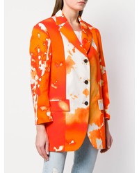 Женский оранжевый пиджак с принтом тай-дай от MSGM