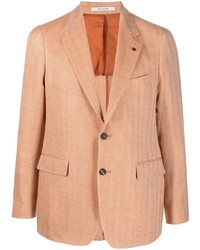 Мужской оранжевый пиджак с узором "в ёлочку" от Tagliatore
