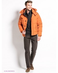 Мужской оранжевый пуховик от Selected