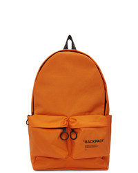 Мужской оранжевый рюкзак из плотной ткани с принтом от Off-White