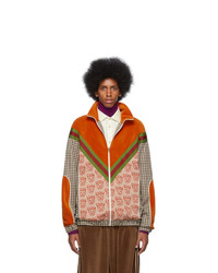 Мужской оранжевый свитер на молнии от Gucci