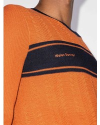 Мужской оранжевый свитер с v-образным вырезом с принтом от adidas
