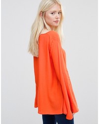Женский оранжевый свитер с v-образным вырезом от Vila